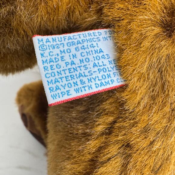 Vtg Heartline Teddy Bear Plush Because You Are Special 1987 Crochet Collar 13” - Picture 3 of 11